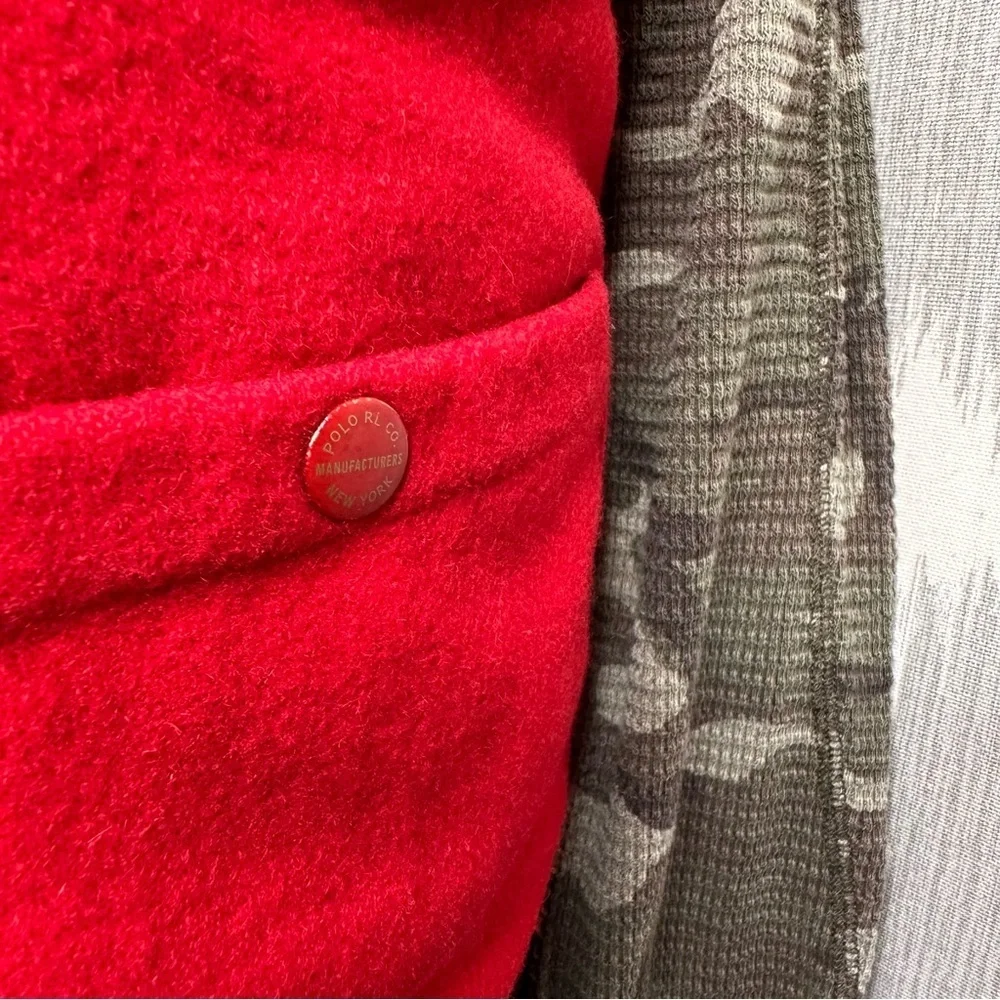 Polo Ralph Lauren Fall ‘10 Red Reversible Sheep Wool Nylon Quilted Hunting Vest